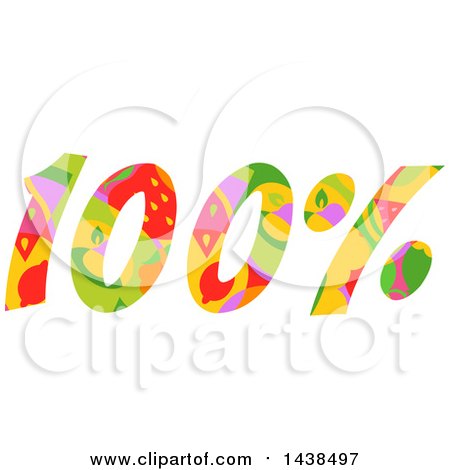 Clipart of a 100 Percent Design with Fruit - Royalty Free Vector Illustration by BNP Design Studio