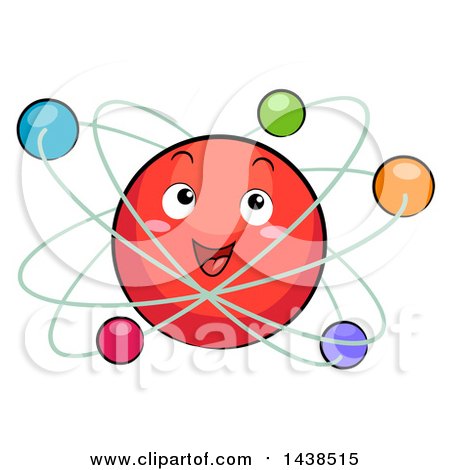 Clipart of a Happy Atomic Model Mascot - Royalty Free Vector Illustration by BNP Design Studio