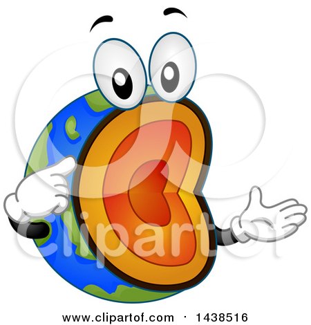 Clipart of a Cross Section and Layered Earth Mascot - Royalty Free Vector Illustration by BNP Design Studio