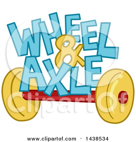 Clipart of the Phrase Wheel and Axle Sitting on Top of an Axle - Royalty Free Vector Illustration by BNP Design Studio