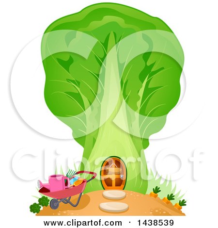 Clipart of a Cabbage Garden House - Royalty Free Vector Illustration by BNP Design Studio