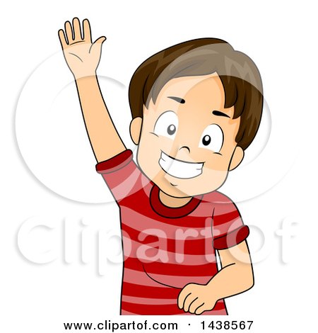 Clipart of a Happy Brunette White Boy - Royalty Free Vector Illustration by BNP Design Studio