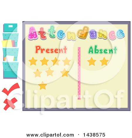 Clipart of a School Attendance Board - Royalty Free Vector Illustration by BNP Design Studio