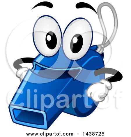 Clipart of a Blue Sports Whistle Mascot - Royalty Free Vector Illustration by BNP Design Studio