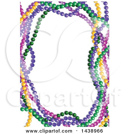 Clipart of a Border of Colorful Mardi Gras Beads - Royalty Free Vector Illustration by Pushkin