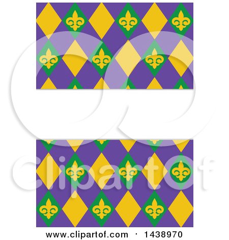 Clipart of a Purple, Yellow and Green Mardi Gras Background with Text Space - Royalty Free Vector Illustration by Pushkin