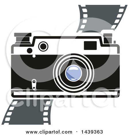 Clipart of a Camera and Film Strip - Royalty Free Vector Illustration by Vector Tradition SM