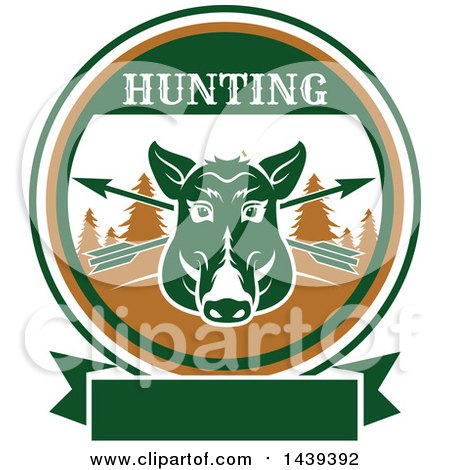 Clipart of a Boar Hunting Design - Royalty Free Vector Illustration by Vector Tradition SM