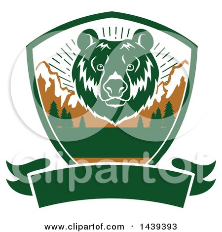 Clipart of a Bear Hunting Shield - Royalty Free Vector Illustration by Vector Tradition SM