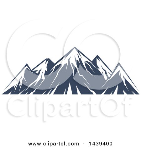 Clipart of a Dark Blue Mountains with Snow Caps - Royalty Free Vector Illustration by Vector Tradition SM