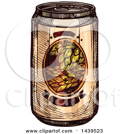 Clipart of a Sketched Beer Can - Royalty Free Vector Illustration by Vector Tradition SM