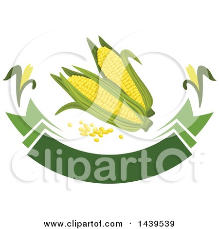 Clipart of a Banner with Corn and Kernels - Royalty Free Vector Illustration by Vector Tradition SM