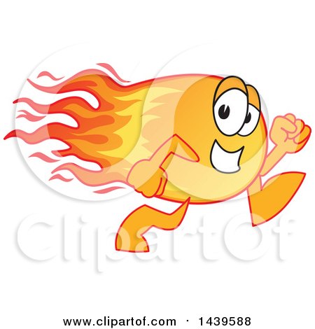 Clipart of a Comet School Mascot Character Running - Royalty Free Vector Illustration by Mascot Junction