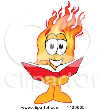 Clipart of a Comet School Mascot Character Reading a Book - Royalty Free Vector Illustration by Mascot Junction