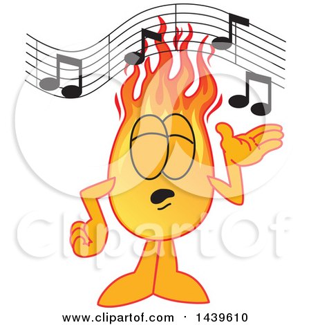 Clipart of a Comet School Mascot Character Singing - Royalty Free Vector Illustration by Mascot Junction