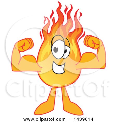 Clipart of a Comet School Mascot Character Flexing His Muscles - Royalty Free Vector Illustration by Mascot Junction