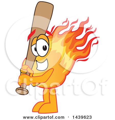 Clipart of a Comet School Mascot Character Holding a Baseball Bat - Royalty Free Vector Illustration by Mascot Junction