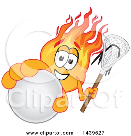 Clipart of a Comet School Mascot Character Holding out a Lacrosse Ball - Royalty Free Vector Illustration by Mascot Junction