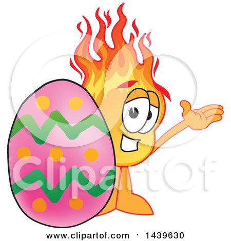Clipart of a Comet School Mascot Character with an Easter Egg - Royalty Free Vector Illustration by Mascot Junction