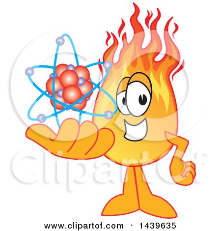Clipart of a Comet School Mascot Character Holding an Atom - Royalty Free Vector Illustration by Mascot Junction