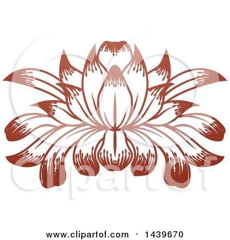 Clipart of a Beautiful Brown Water Lily Lotus Flower - Royalty Free Vector Illustration by AtStockIllustration