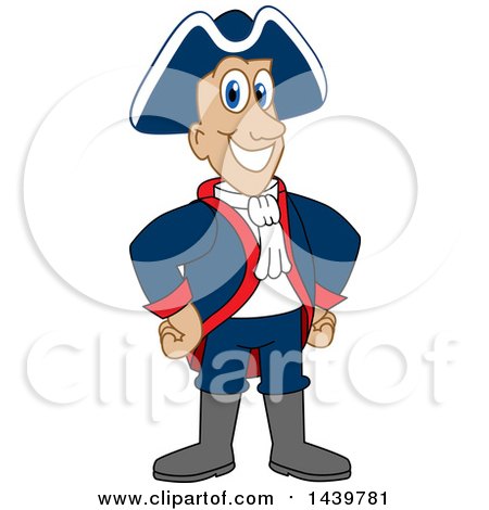 Clipart of a Patriot School Mascot Character - Royalty Free Vector Illustration by Mascot Junction