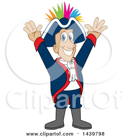 Clipart of a Patriot School Mascot Character with a Mohawk - Royalty Free Vector Illustration by Mascot Junction