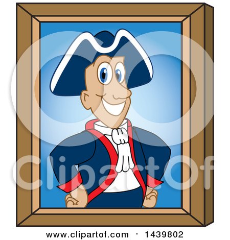 Clipart of a Patriot School Mascot Character Portrait - Royalty Free Vector Illustration by Mascot Junction