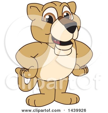 Clipart of a Lion Cub School Mascot Character with His Hands on His Hips - Royalty Free Vector Illustration by Toons4Biz