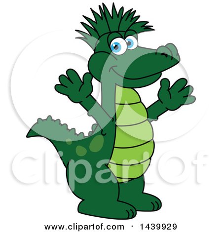 Clipart of a Gator School Mascot Character with a Mohawk - Royalty Free Vector Illustration by Mascot Junction