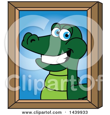Clipart of a Gator School Mascot Character Portrait - Royalty Free Vector Illustration by Mascot Junction