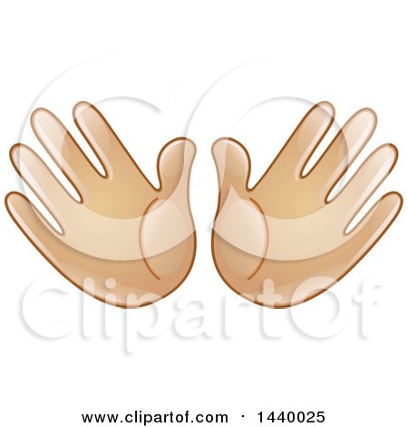 Clipart of a Cartoon Open Pair of Emoji Hands - Royalty Free Vector Illustration by yayayoyo