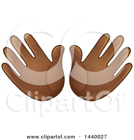 Clipart of a Cartoon Open Pair of Emoji Hands - Royalty Free Vector Illustration by yayayoyo