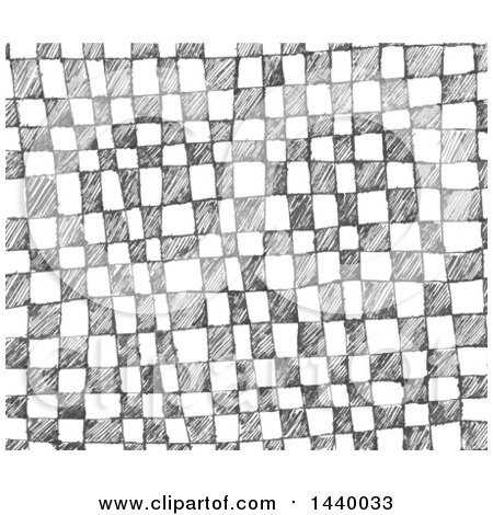 Clipart of a Sketched Checkered Background - Royalty Free Vector Illustration by yayayoyo