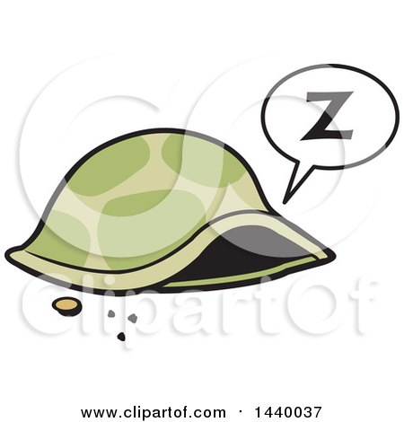 Clipart of a Sleeping Tortoise Inside His Shell - Royalty Free Vector Illustration by Johnny Sajem