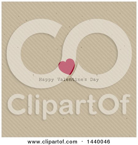 Clipart of a Red Heart and Happy Valentines Day Greeting on Cardboard - Royalty Free Vector Illustration by KJ Pargeter