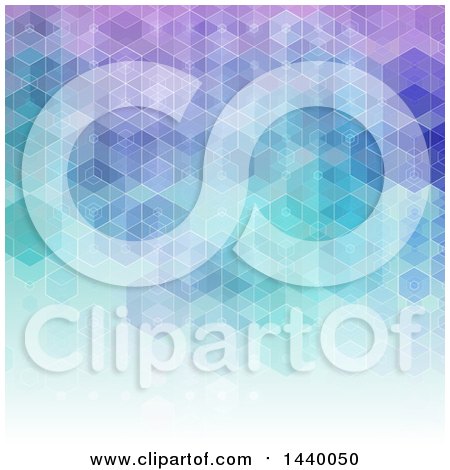 Clipart of a Gradient Purple and Blue Geometric Background - Royalty Free Vector Illustration by KJ Pargeter