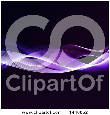 Clipart of a Purple Flowing Wave on Black - Royalty Free Vector Illustration by KJ Pargeter