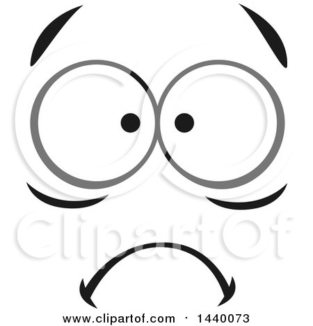 Clipart of a Black and White Expressional Face - Royalty Free Vector Illustration by Vector Tradition SM