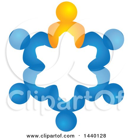 Clipart of a Teamwork Unity Circle People - Royalty Free Vector Illustration by ColorMagic