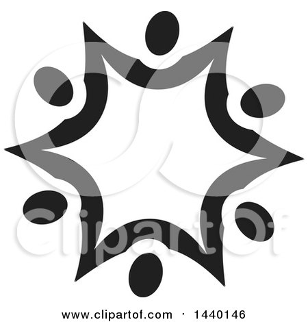 Clipart of a Teamwork Unity Star of Black People - Royalty Free Vector Illustration by ColorMagic