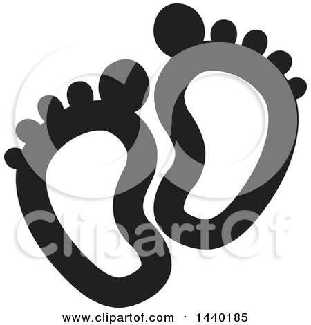 Clipart of a Black and White Pair of Footprints - Royalty Free Vector Illustration by ColorMagic