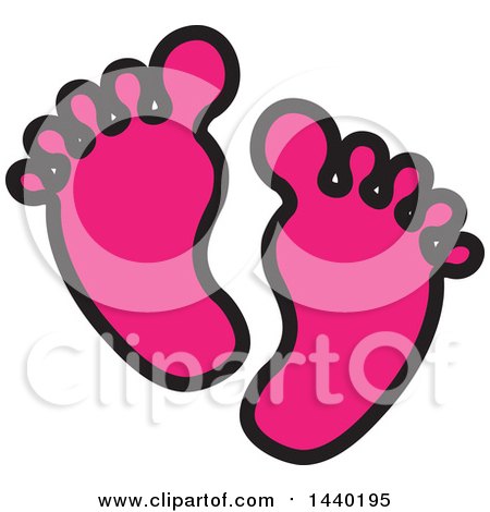 Clipart of a Pair of Pink Footprints - Royalty Free Vector Illustration by ColorMagic