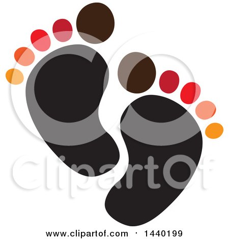 Clipart of a Colorful Pair of Footprints - Royalty Free Vector Illustration by ColorMagic