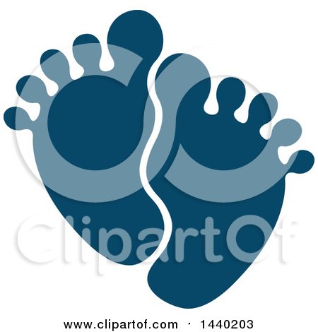 Clipart of a Pair of Blue Footprints - Royalty Free Vector Illustration by ColorMagic