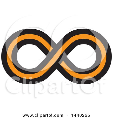 Clipart of a Black and Orange Infinity Symbol - Royalty Free Vector Illustration by ColorMagic