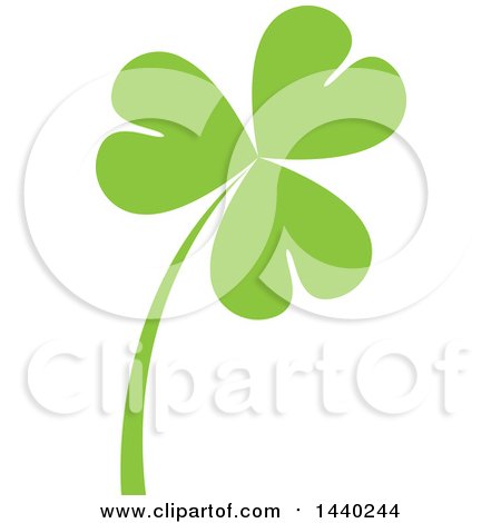 Clipart of a Green St Patricks Day Shamrock Clover Leaf and Stalk - Royalty Free Vector Illustration by ColorMagic