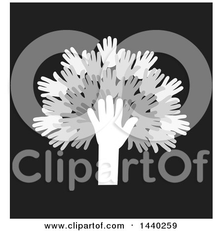 Clipart of a Tree of Hands - Royalty Free Vector Illustration by ColorMagic