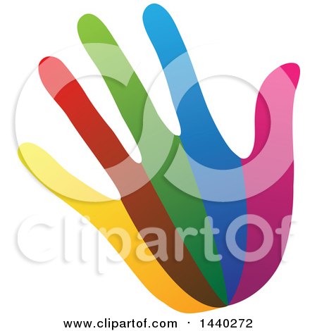 Clipart of a Hand with Colorful Stripes - Royalty Free Vector Illustration by ColorMagic