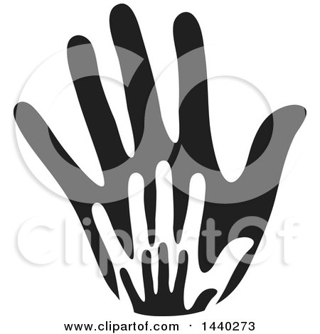 Clipart of a Layered Black and White Hand - Royalty Free Vector Illustration by ColorMagic